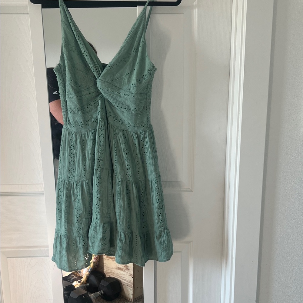 Angie Sage Green Eyelet Sundress